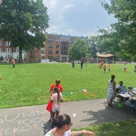 Kids playing at the park at the Summer Food Program Kickoff Event.